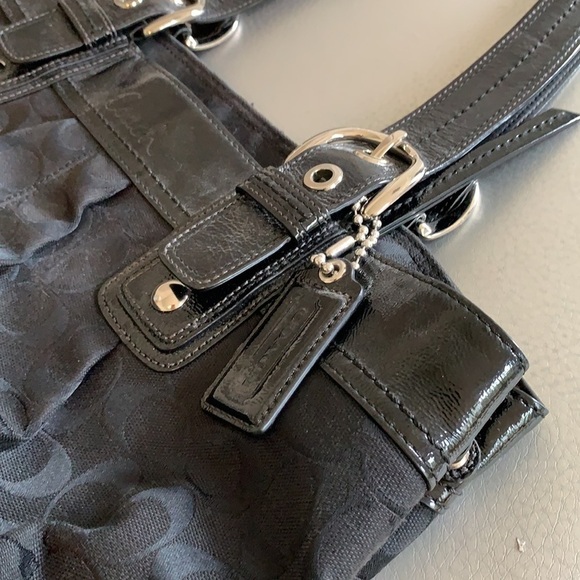 Coach Monogram Shoulder Tote bag signature black - Picture 16 of 16